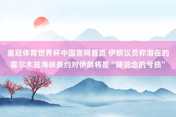 皇冠体育世界杯中国官网首页 伊朗议员称潜在的霍尔木兹海峡条约对伊朗将是“隧说念的亏损”
