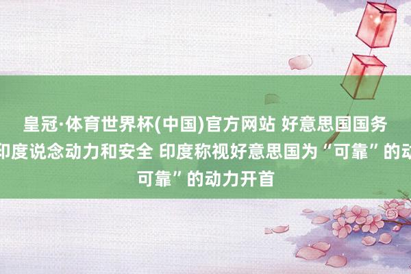 皇冠·体育世界杯(中国)官方网站 好意思国国务卿侦查印度说念动力和安全 印度称视好意思国为“可靠”的动力开首