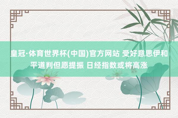 皇冠·体育世界杯(中国)官方网站 受好意思伊和平道判但愿提振 日经指数或将高涨