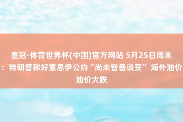 皇冠·体育世界杯(中国)官方网站 5月25日周末要闻：特朗普称好意思伊公约“尚未皆备谈妥” 海外油价大跌
