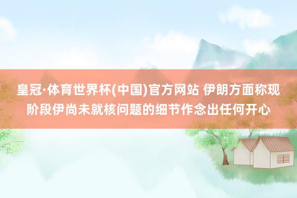 皇冠·体育世界杯(中国)官方网站 伊朗方面称现阶段伊尚未就核问题的细节作念出任何开心