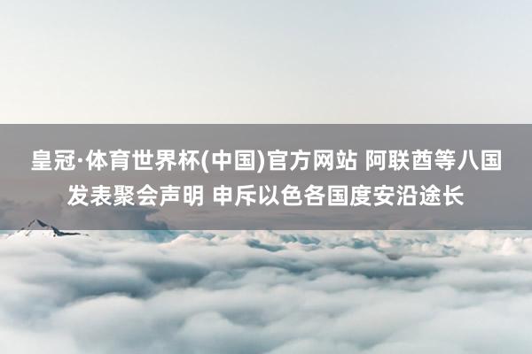 皇冠·体育世界杯(中国)官方网站 阿联酋等八国发表聚会声明 申斥以色各国度安沿途长