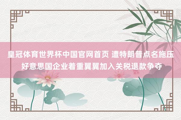 皇冠体育世界杯中国官网首页 遭特朗普点名施压 好意思国企业着重翼翼加入关税退款争夺