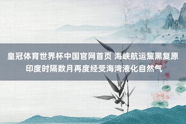 皇冠体育世界杯中国官网首页 海峡航运黧黑复原 印度时隔数月再度经受海湾液化自然气