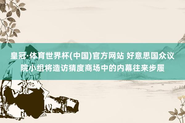 皇冠·体育世界杯(中国)官方网站 好意思国众议院小组将造访猜度商场中的内幕往来步履