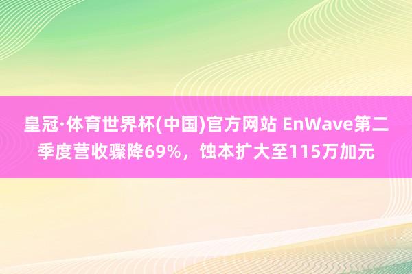 皇冠·体育世界杯(中国)官方网站 EnWave第二季度营收骤降69%,蚀本扩大至115万加元