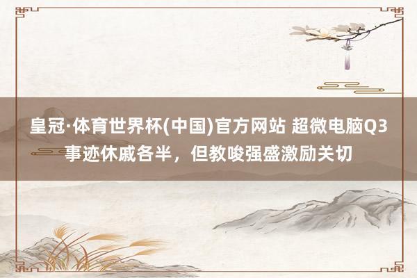 皇冠·体育世界杯(中国)官方网站 超微电脑Q3事迹休戚各半,但教唆强盛激励关切