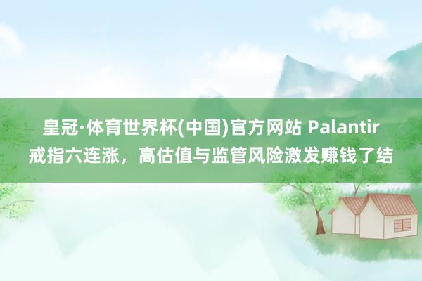 皇冠·体育世界杯(中国)官方网站 Palantir戒指六连涨，高估值与监管风险激发赚钱了结