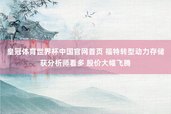 皇冠体育世界杯中国官网首页 福特转型动力存储获分析师看多 股价大幅飞腾