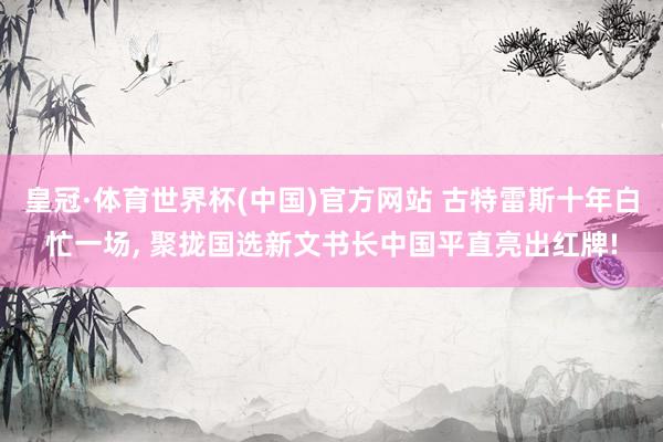 皇冠·体育世界杯(中国)官方网站 古特雷斯十年白忙一场, 聚拢国选新文书长中国平直亮出红牌!