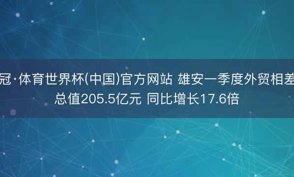 皇冠·体育世界杯(中国)官方网站 雄安一季度外贸相差口总值205.5亿元 同比增长17.6倍