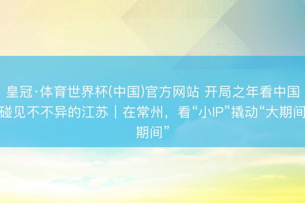 皇冠·体育世界杯(中国)官方网站 开局之年看中国·碰见不不异的江苏|在常州,看“小IP”撬动“大期间”