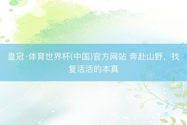 皇冠·体育世界杯(中国)官方网站 奔赴山野,找复活活的本真