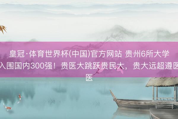 皇冠·体育世界杯(中国)官方网站 贵州6所大学入围国内300强!贵医大跳跃贵民大,贵大远超遵医